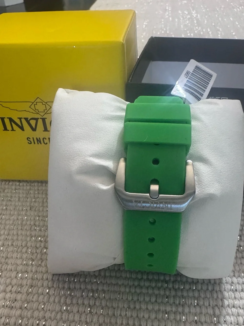 Invicta Green and Clear Chronograph Silicone Strap Watch - Sporty Design